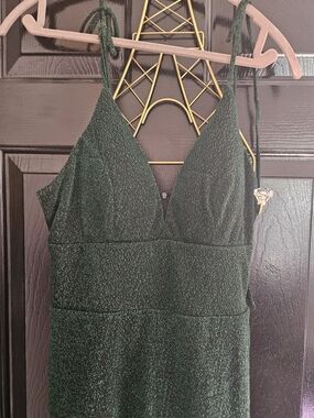 B. Smart Satin Black Slip Dress with Subtle Sheen Size 7/8
